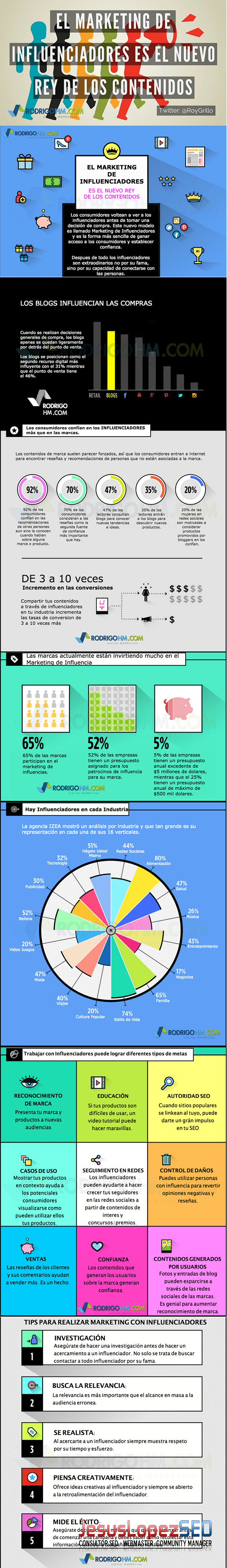 Tipos de influencers en redes sociales-Infografía